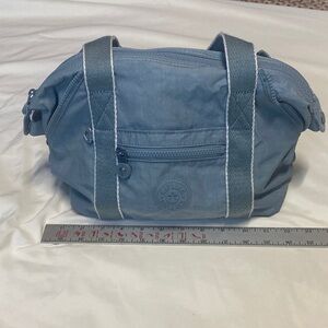 Kipling Blueish green Tote with White Trim